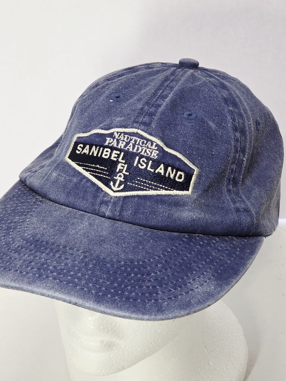 Sanibel Island FL Nautical Paradise Adjustable Strap Denim Blue Hat